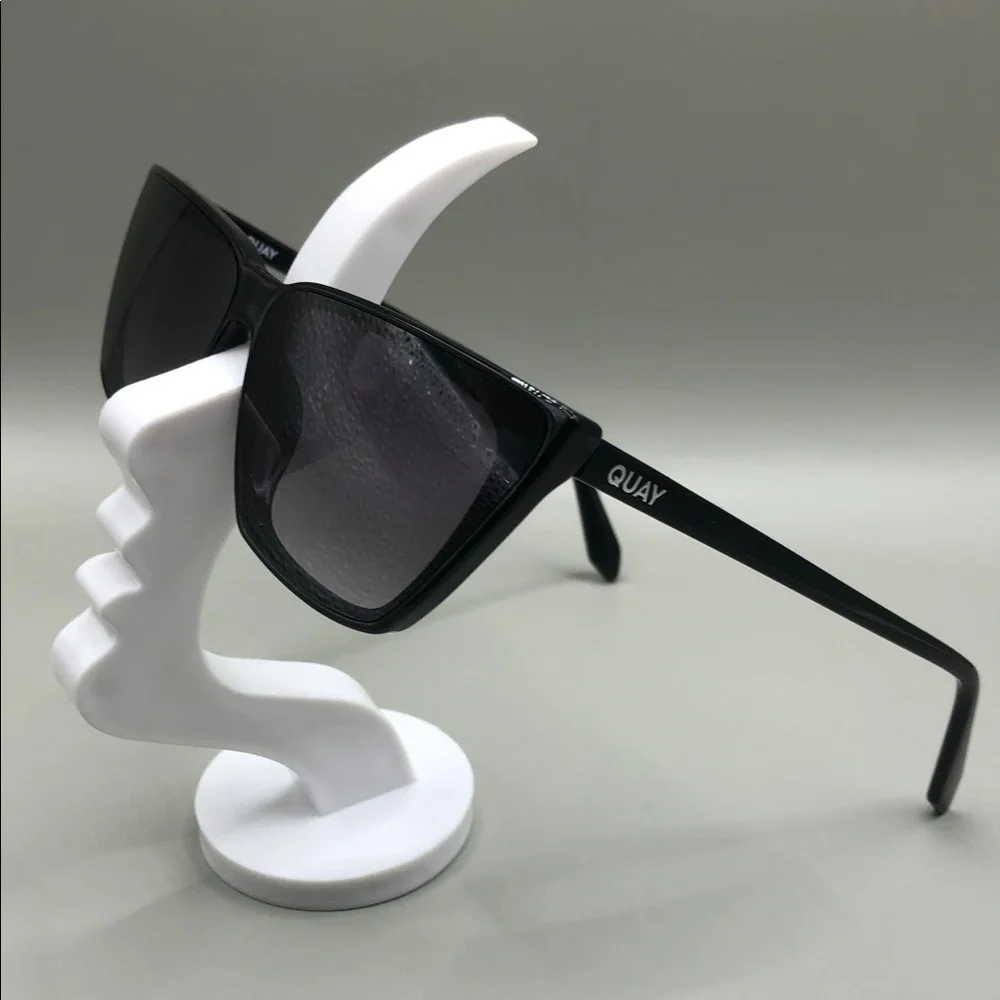 Quay Australia bad habit sunglasses black frame smoke lens cat eye.